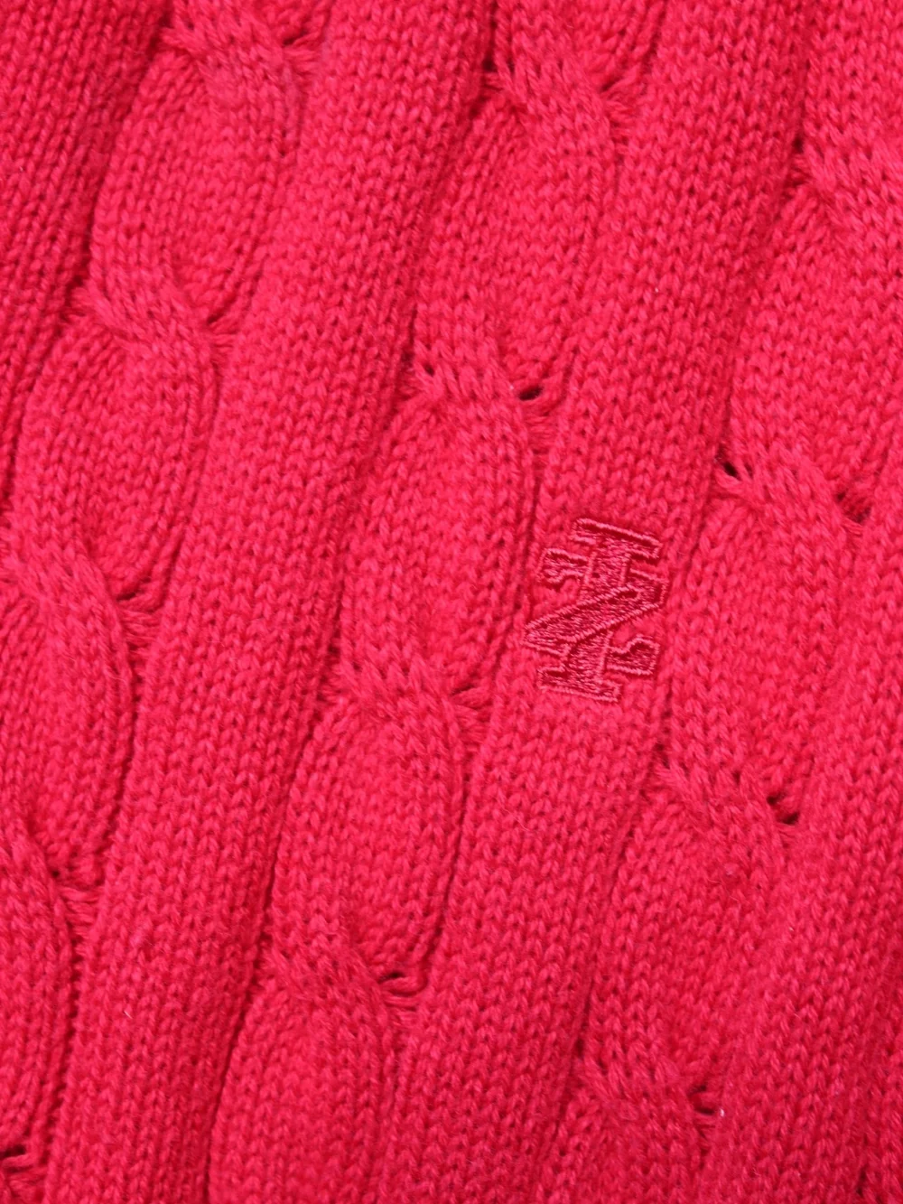 Izod Red Cable-Knit Half Zip Sweater